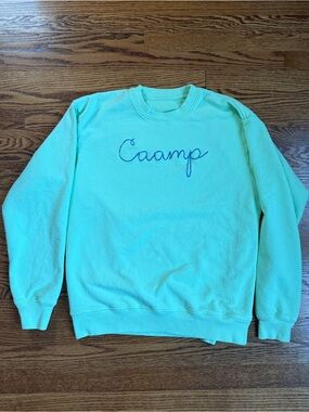 Caamp Official Merch Mint Green Embroidered Crewneck Sweatshirt Cotton Size M